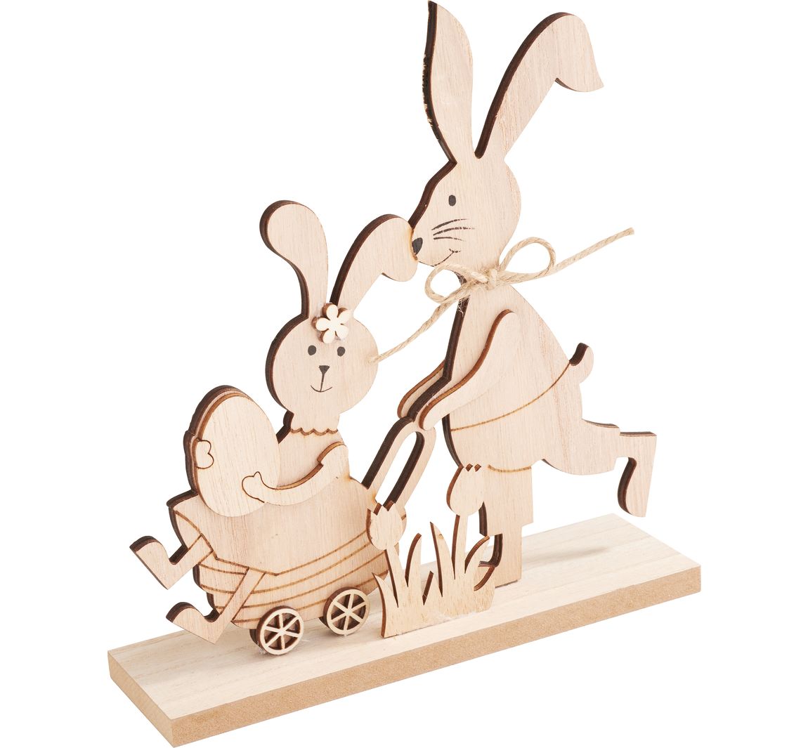 VBS Holz-Steckmotiv 'Hasen mit Schubkarre'