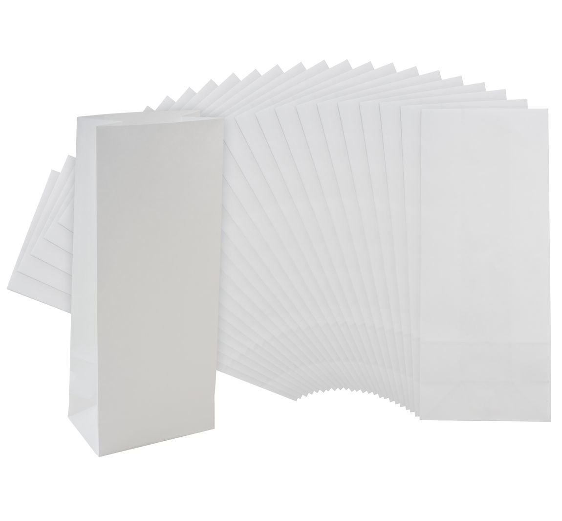 Papier-Blockbodenbeutel - Weiß