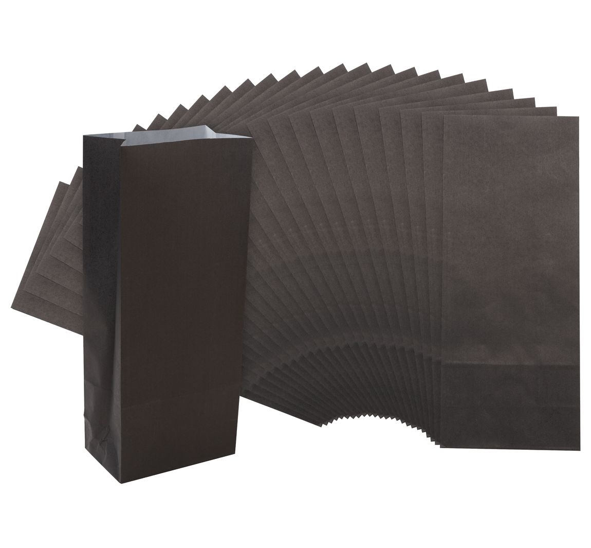 Papier-Blockbodenbeutel - Schwarz