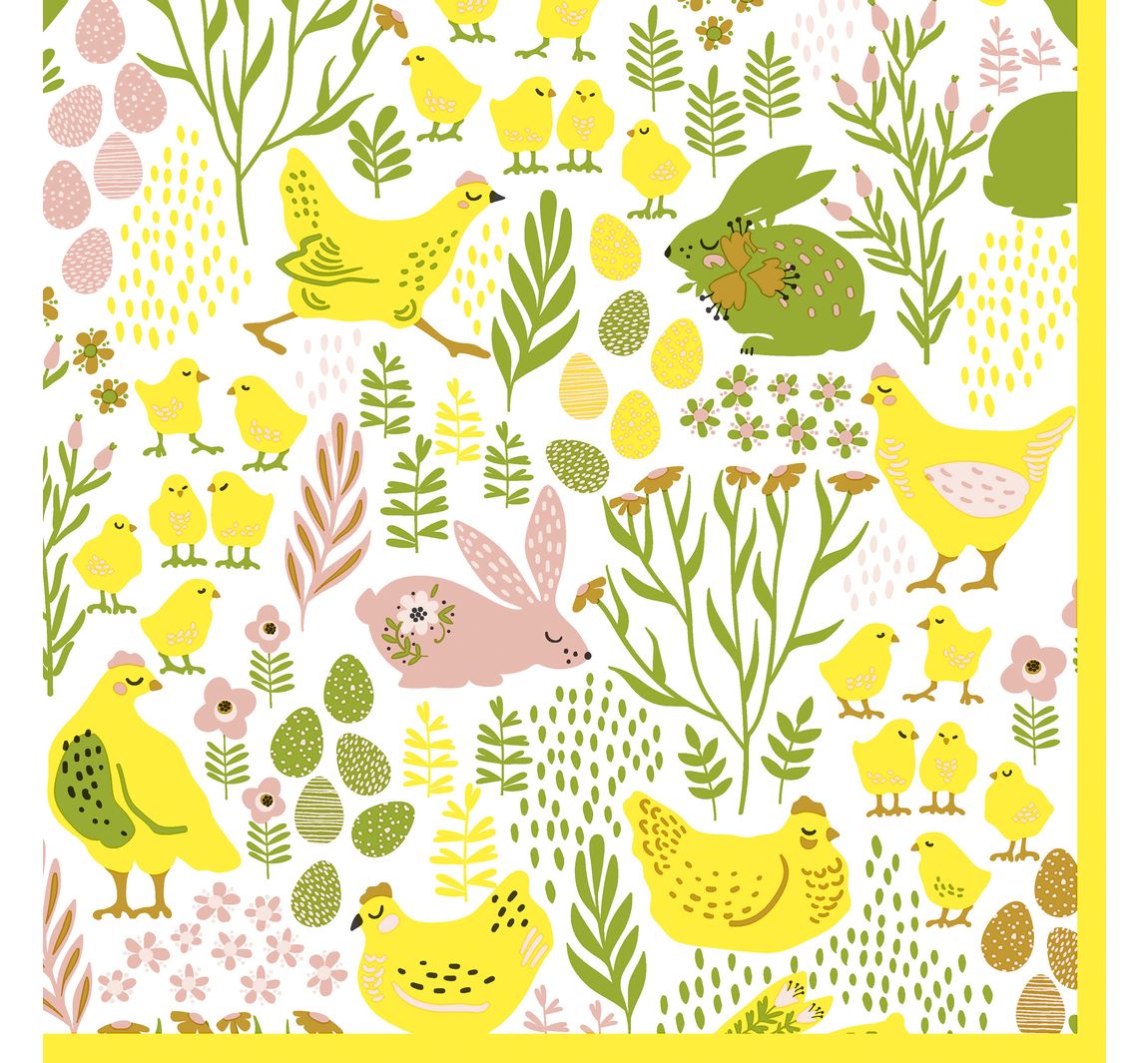 Serviette 'Hasen & Küken' - 5 Stück