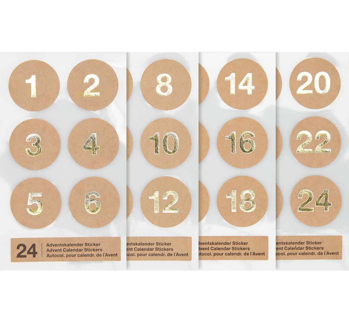 Adventskalender-Sticker - Natur