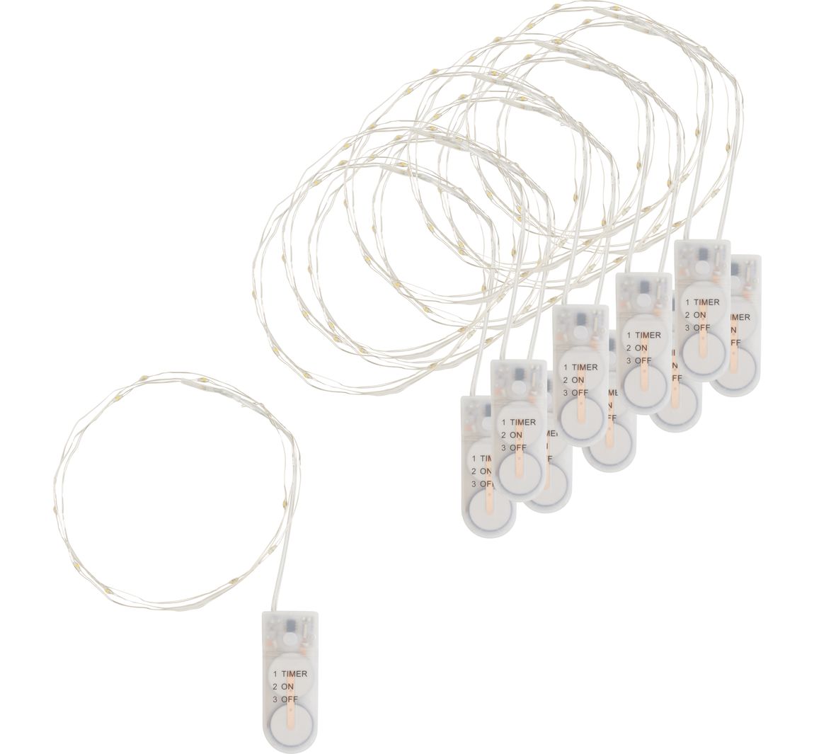 VBS Micro-LED-Lichterketten mit Timer, 10 Stück - 10 LEDs