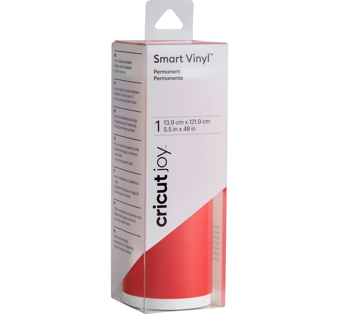 Cricut Joy Selbstklebende Vinylfolie - Glänzend 'Smart Vinyl - Permanent', 13,9  - Tomato Red
