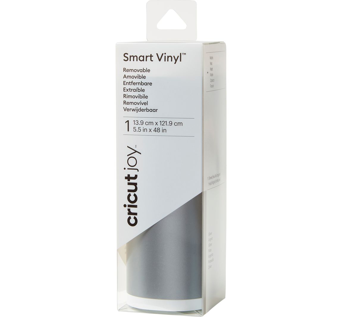 Cricut Joy Selbstklebende Vinylfolie - Matt 'Smart Vinyl - Removable', 13,9 x 12 - Silver