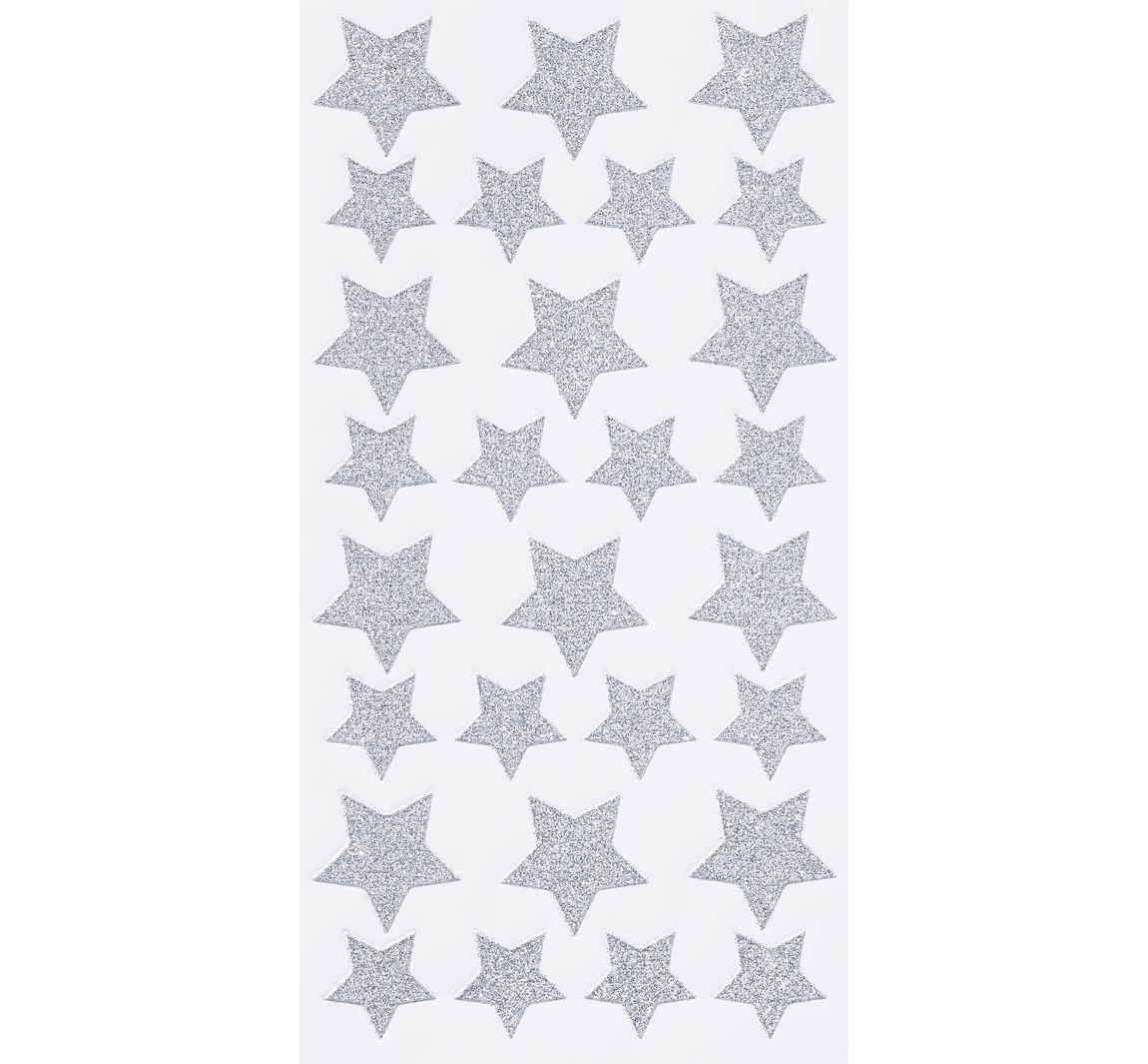 Glitzer-Sticker 'Sterne' - Silber