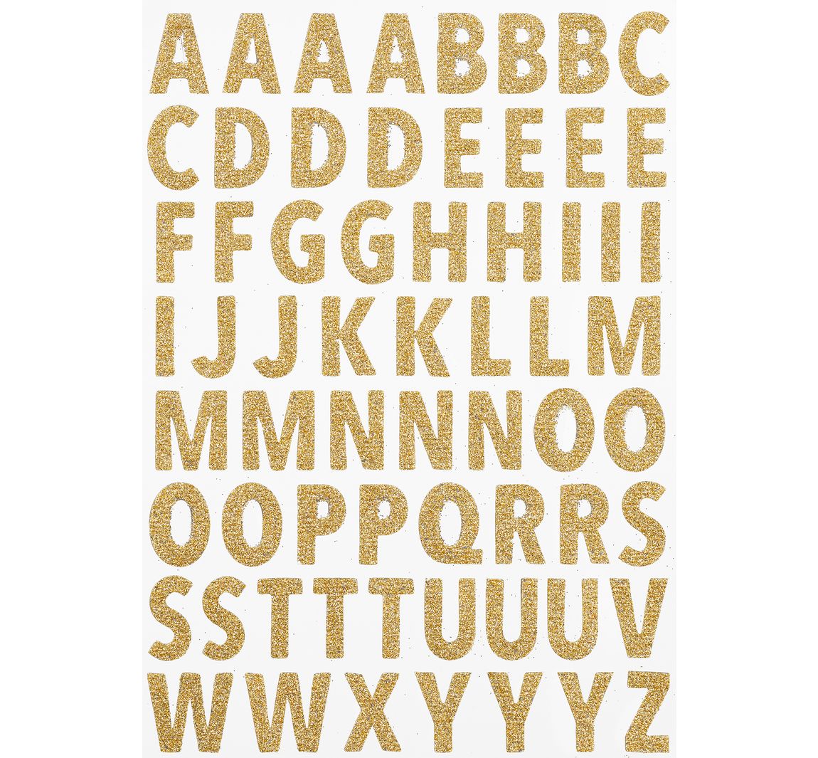 Glitzer-Sticker 'Buchstaben' - Gold