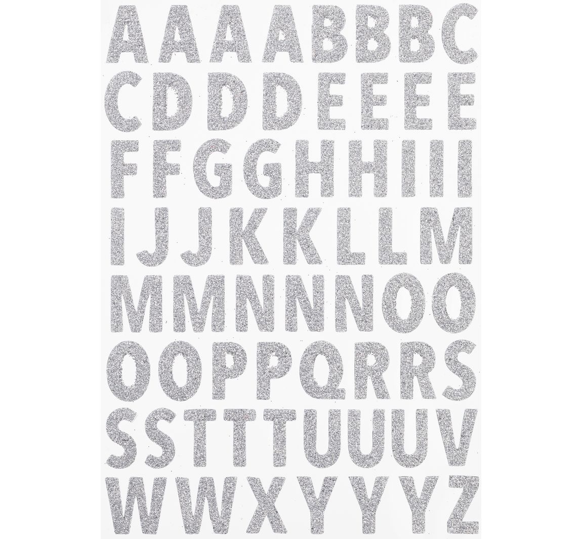 Glitzer-Sticker 'Buchstaben' - Silber