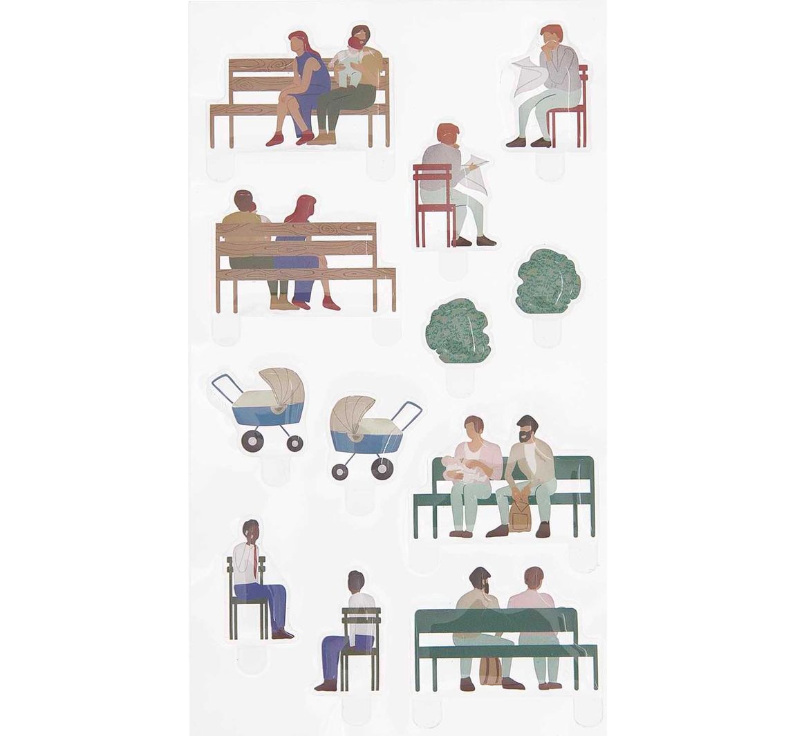 Rico Design Gel Sticker 'FIGURICO' - Parkbänke