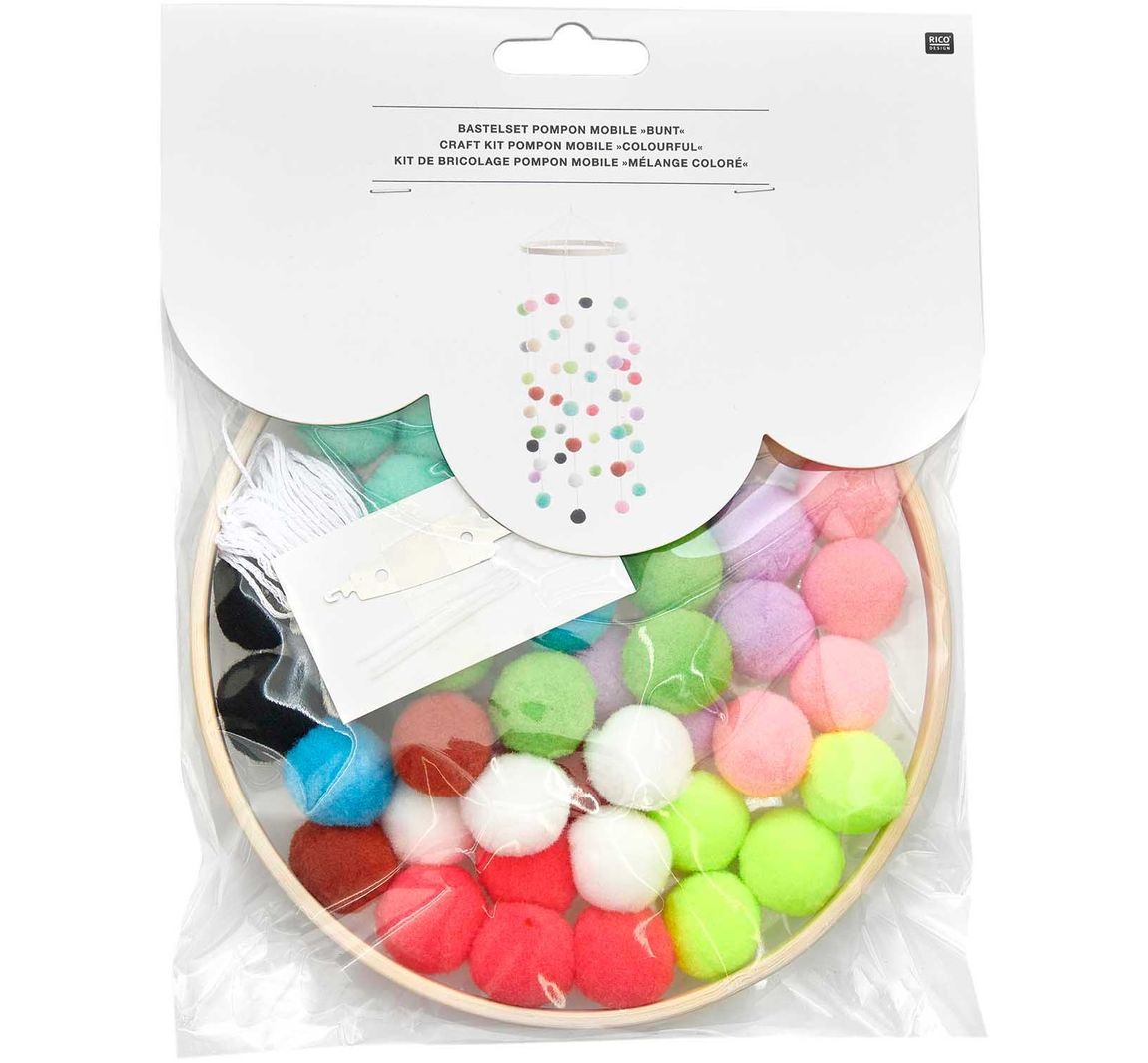 Bastelset Pompon 'Mobile' - Pastell