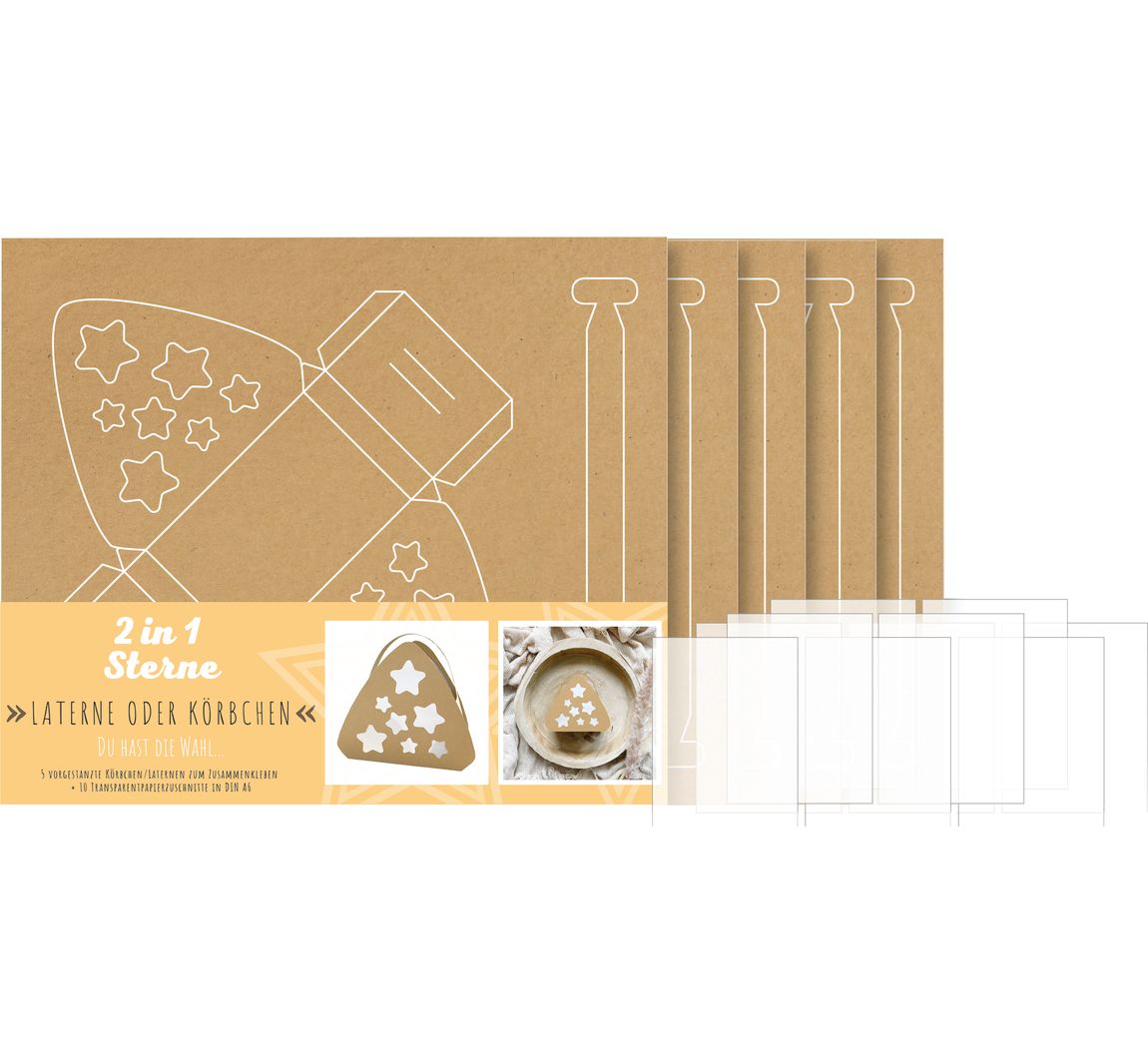 Vintage-Laterne oder Körbchen - Sterne