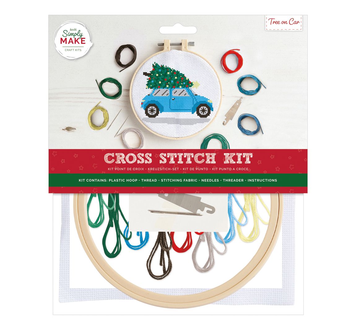 Simply Make Cross Stitch Kit - Tree on Car