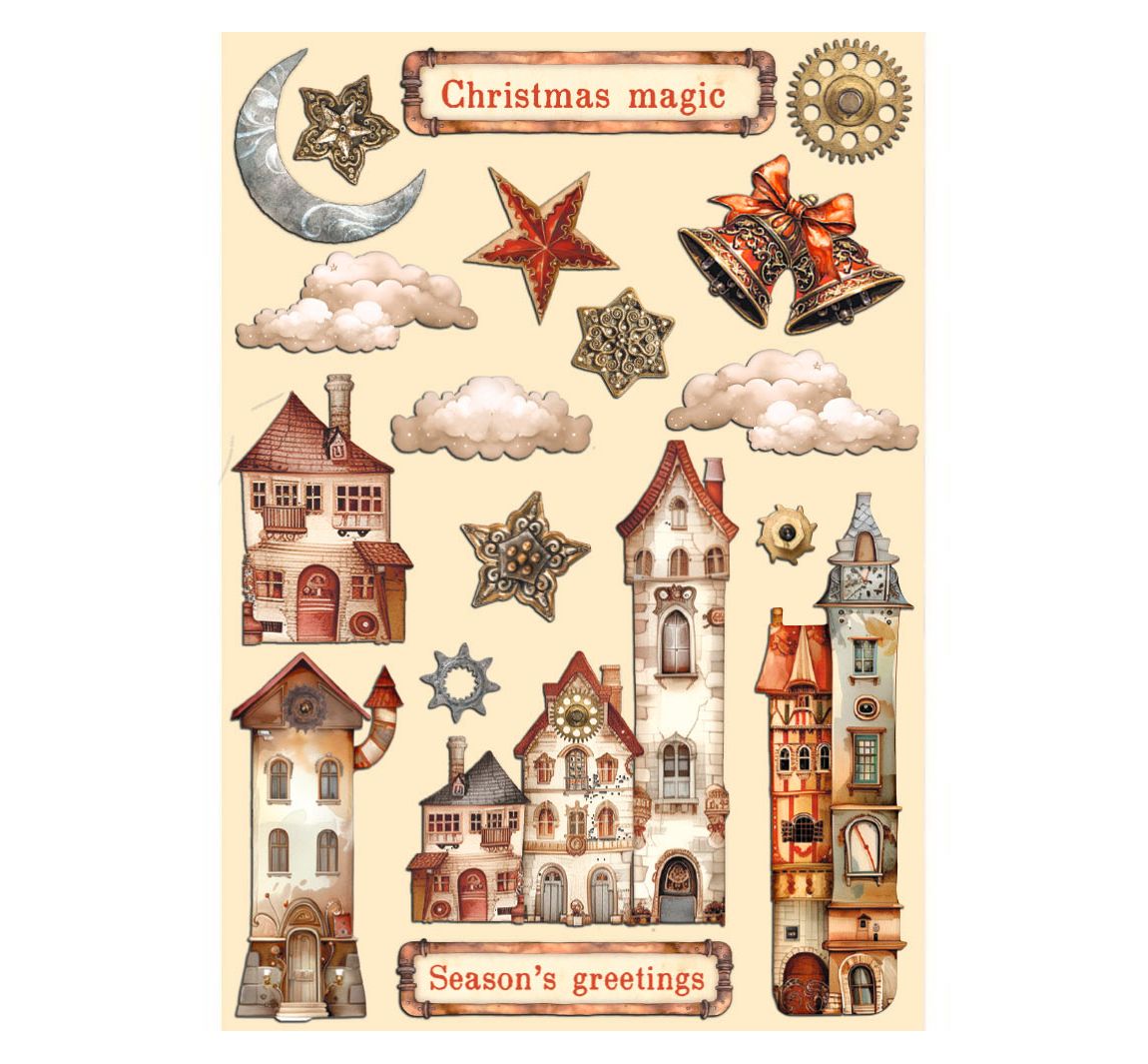 Lasercut-Motive'Gear up for Christmas' - Houses