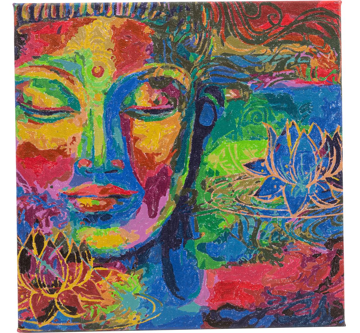 Malen nach Zahlen auf Keilrahmen, 30 x 30 cm - Lord Buddha