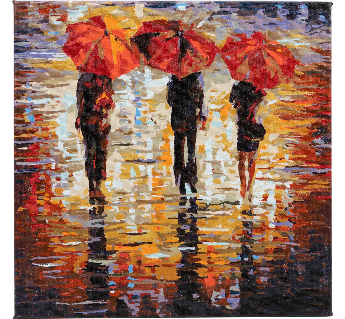 Malen nach Zahlen auf Keilrahmen, 30 x 30 cm - In the Rain