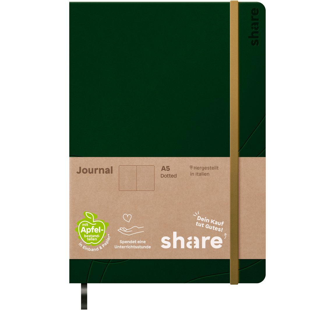 share Notizbuch A5, punktkariert - Grün