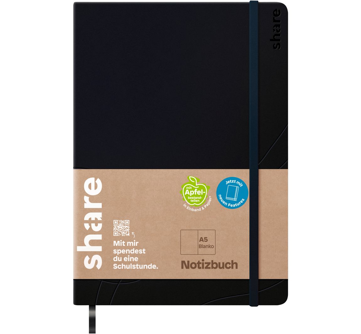 share Notizbuch, blanko - Schwarz