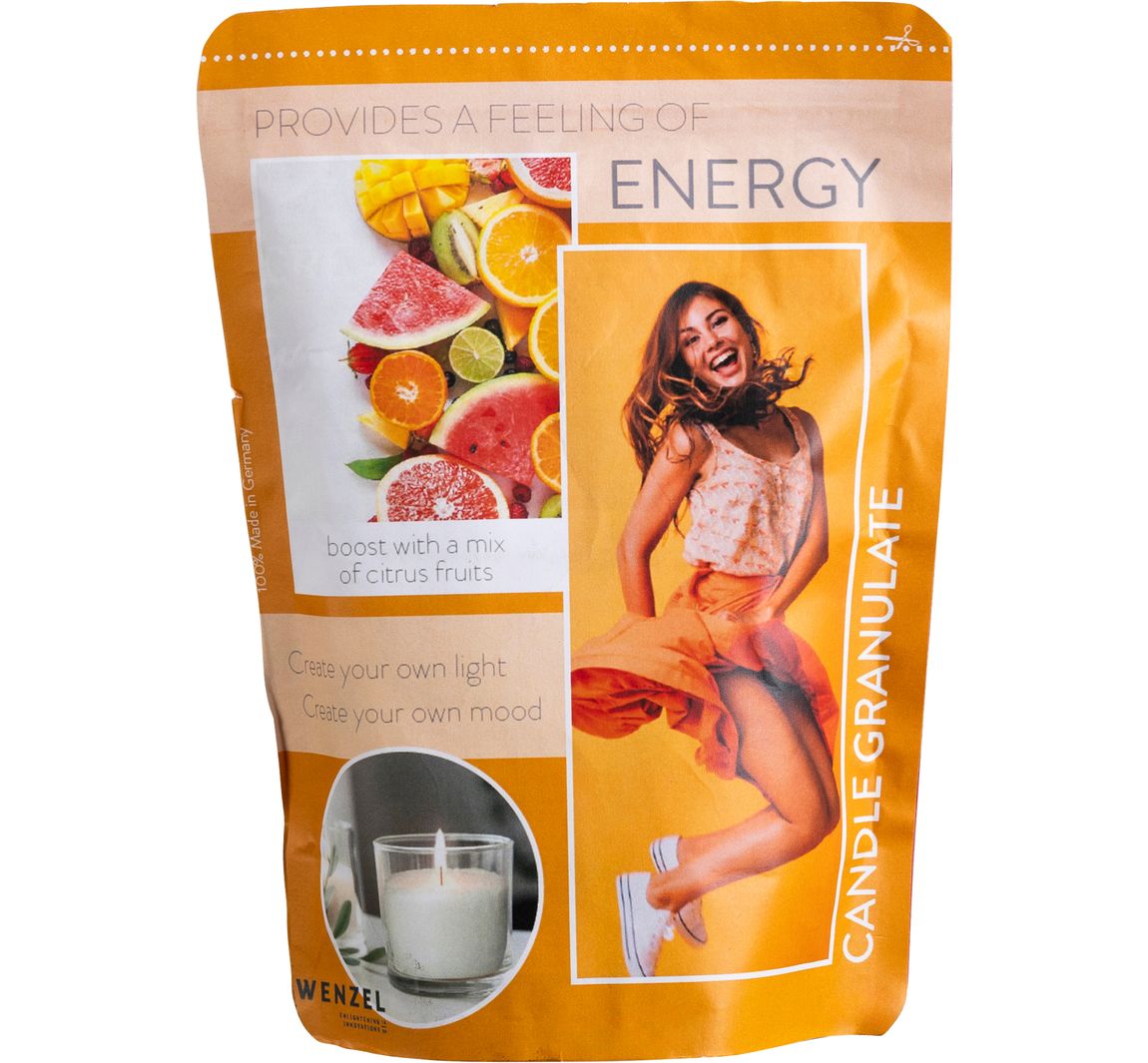 Kerzen-Sandgranulat mit Duft, Set mit 4 Dochten - Energy