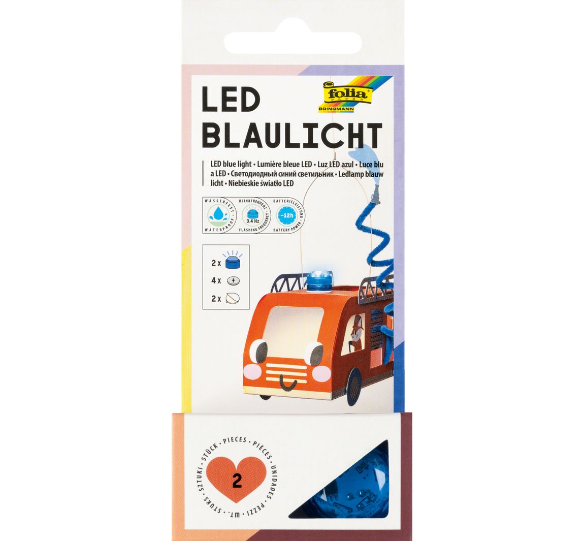 LED Blaulicht inkl. Batterien - 2 Stück