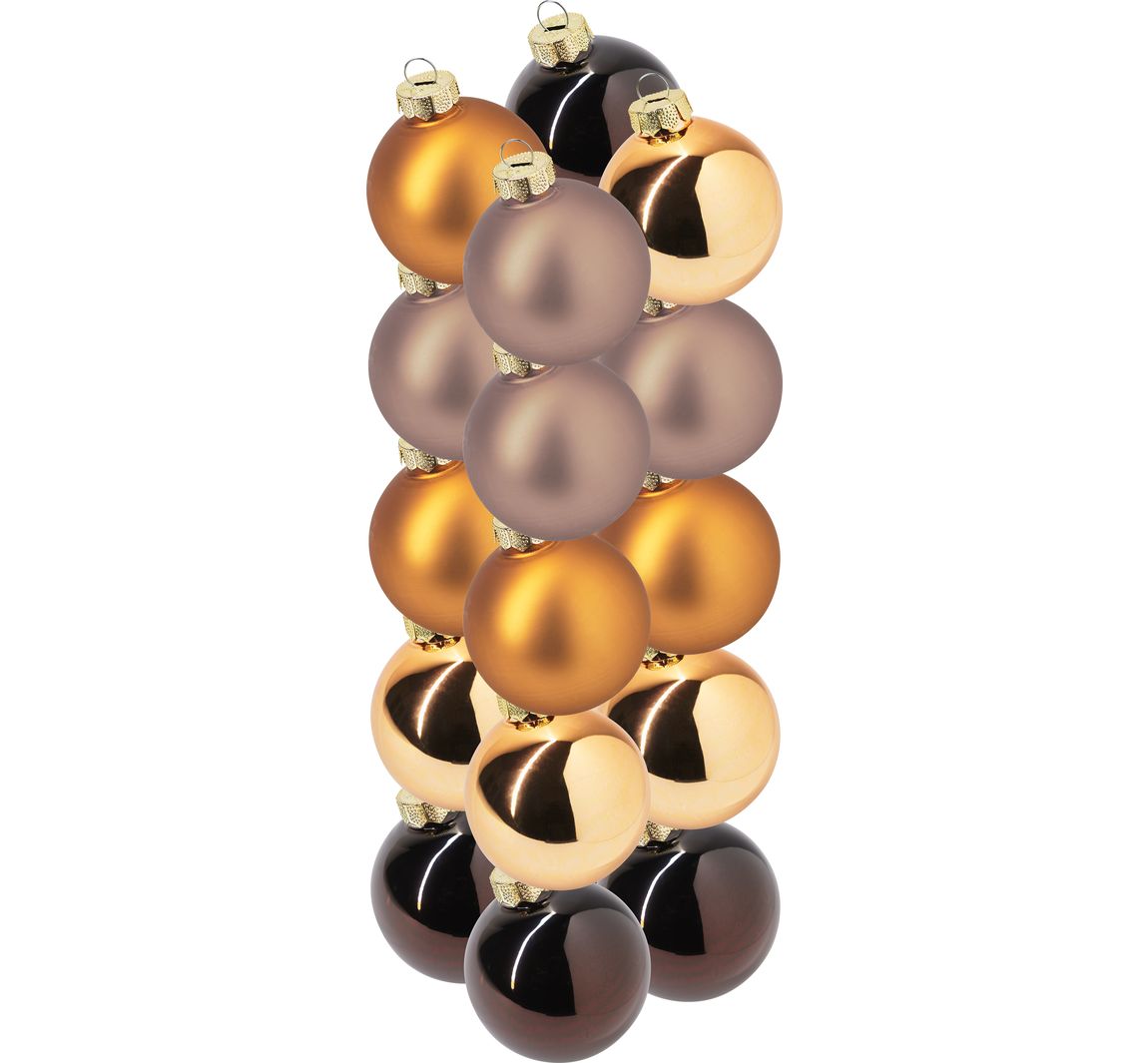 Weihnachtskugeln aus Glas, Ø 6cm - Creme/Natural-Mix