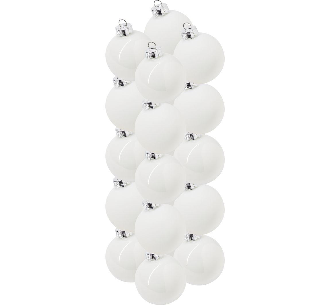 Weihnachtskugeln aus Glas, Ø 6cm - Weiß