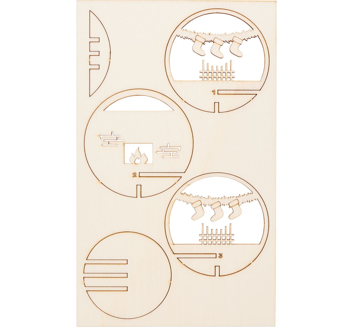 VBS Holz-Steckmotiv für Acrylkugel - Kamin