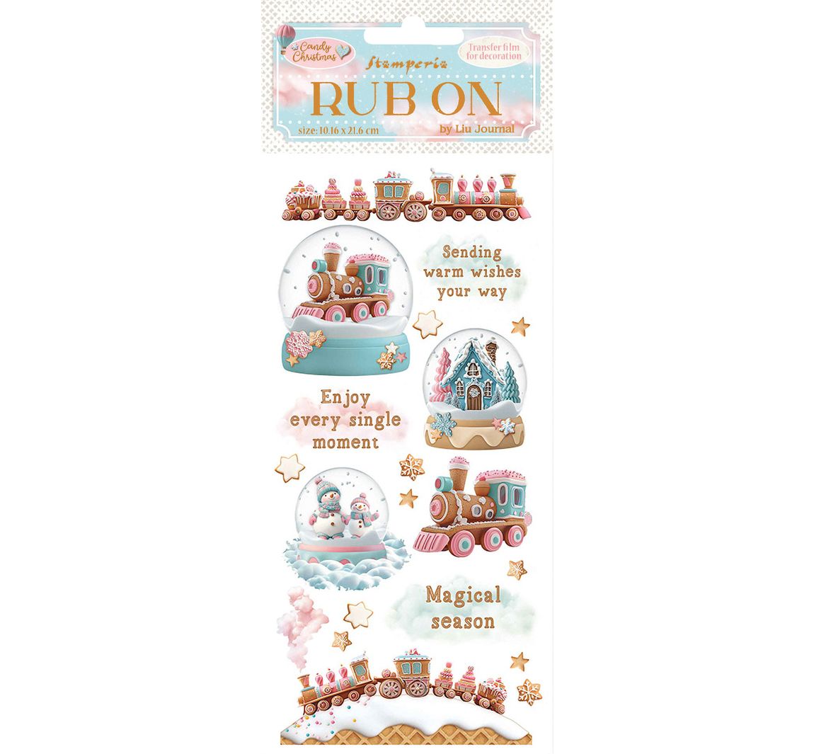 Rub On Transferfolie 'Candy Christmas' - Snowglobes