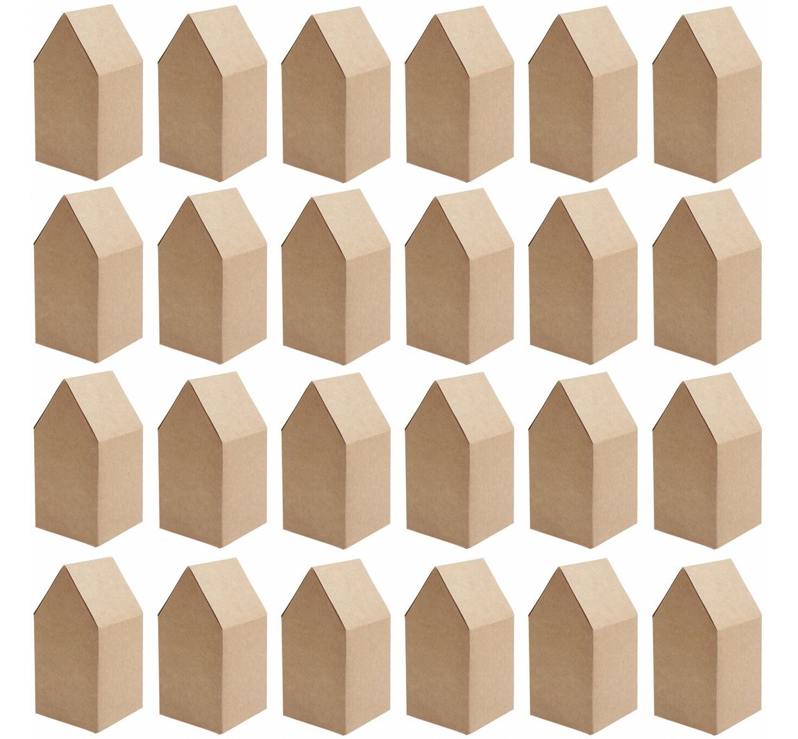 Adventskalender Papphäuser - Kraftpapier