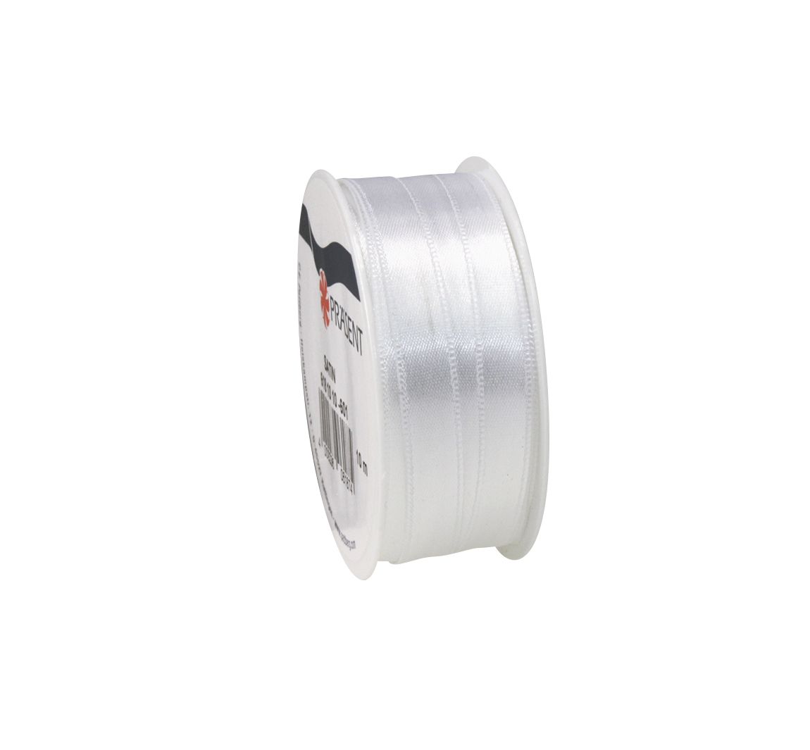 Satinband, 10 mm - Weiß
