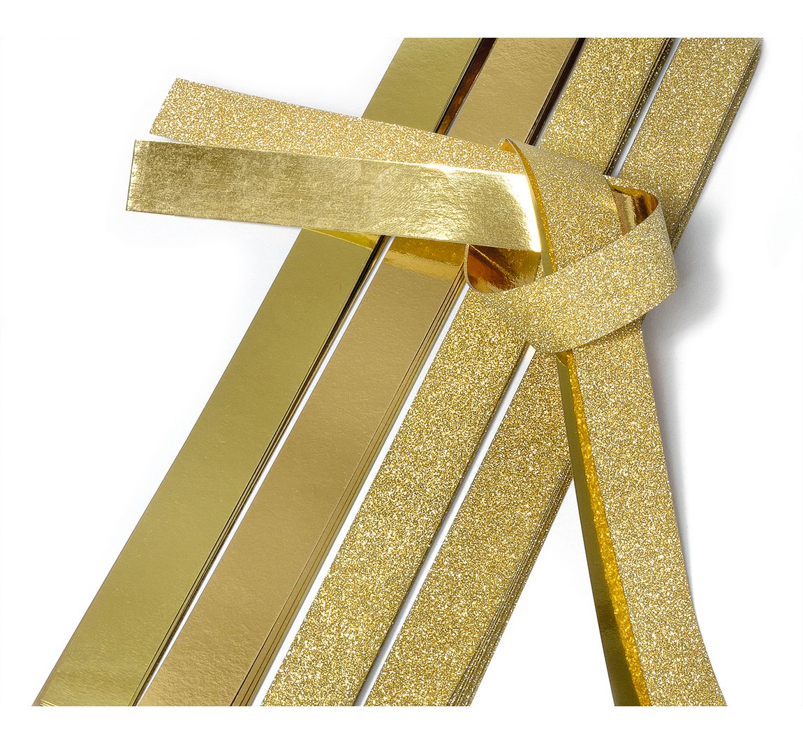 Papierstreifen 'Glitter, gold', 15mm - Gold