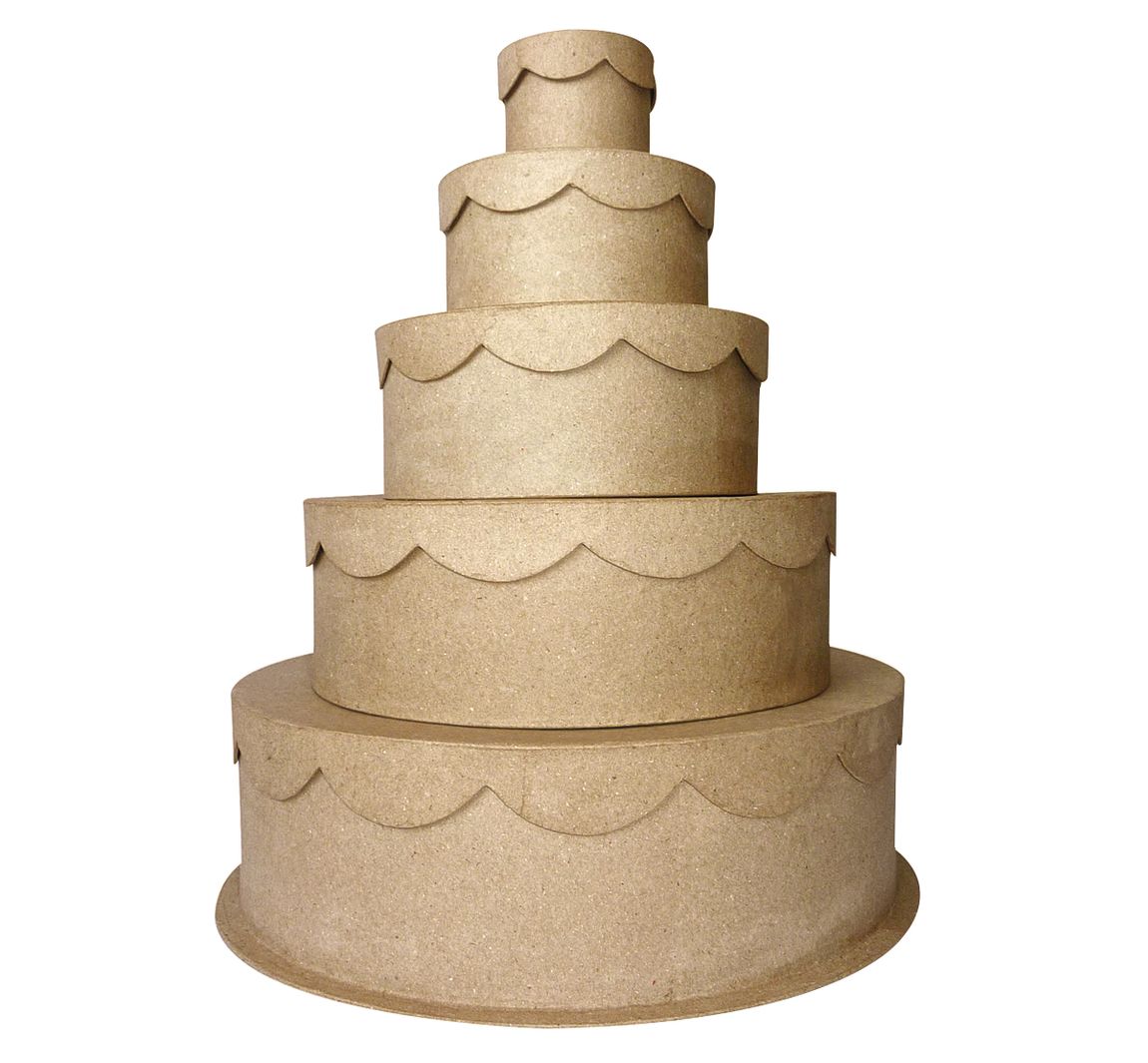 Schachtelset 'Torte', 5er-Set, Pappmaché