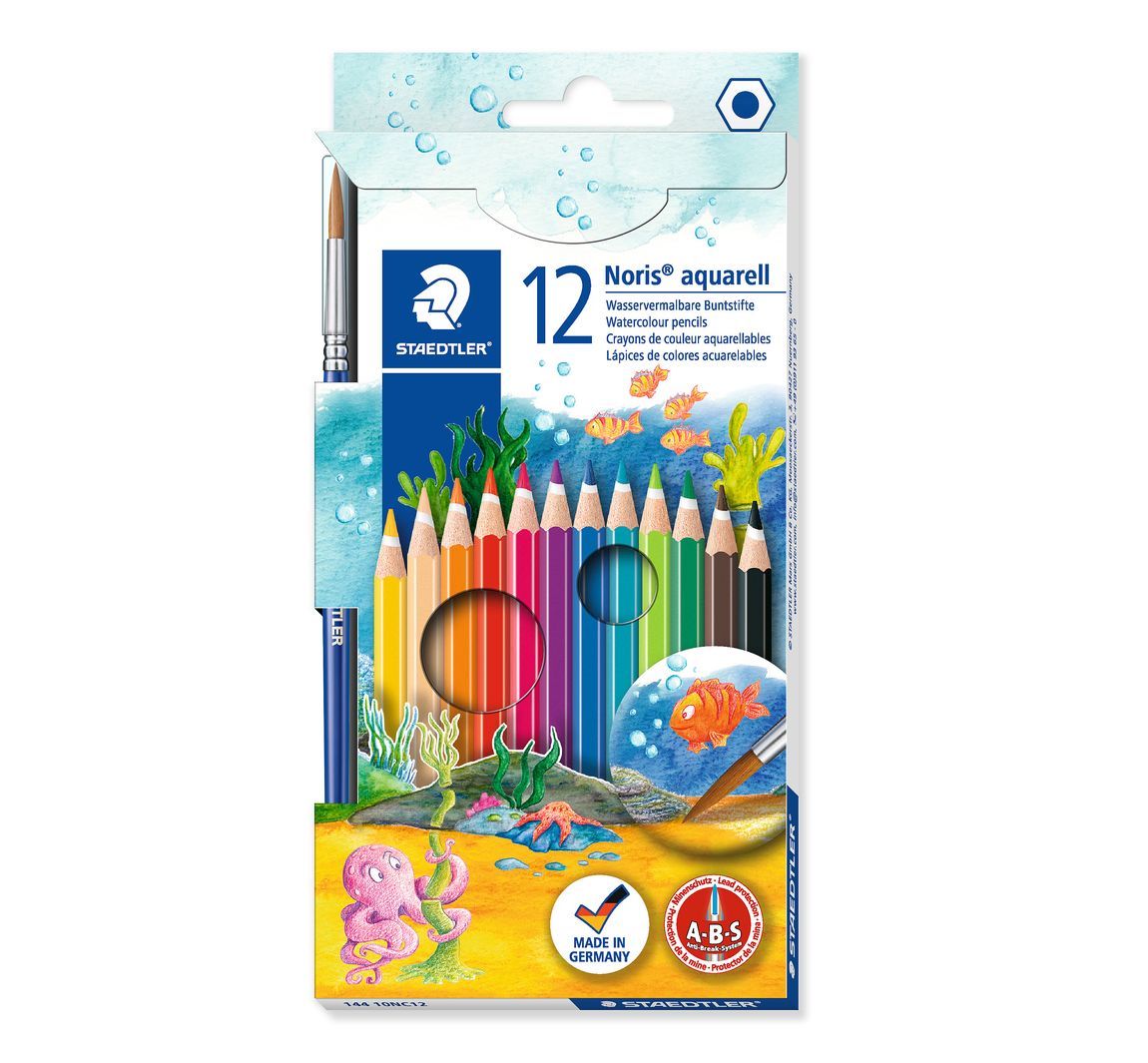 Aquarell Buntstifte, Noris Club - 12 Stück
