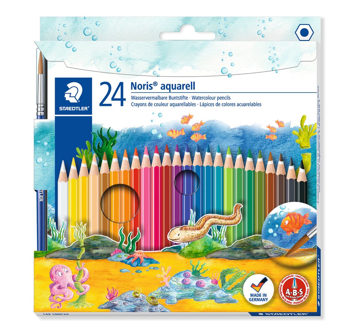 Aquarell Buntstifte, Noris Club - 24 Stück