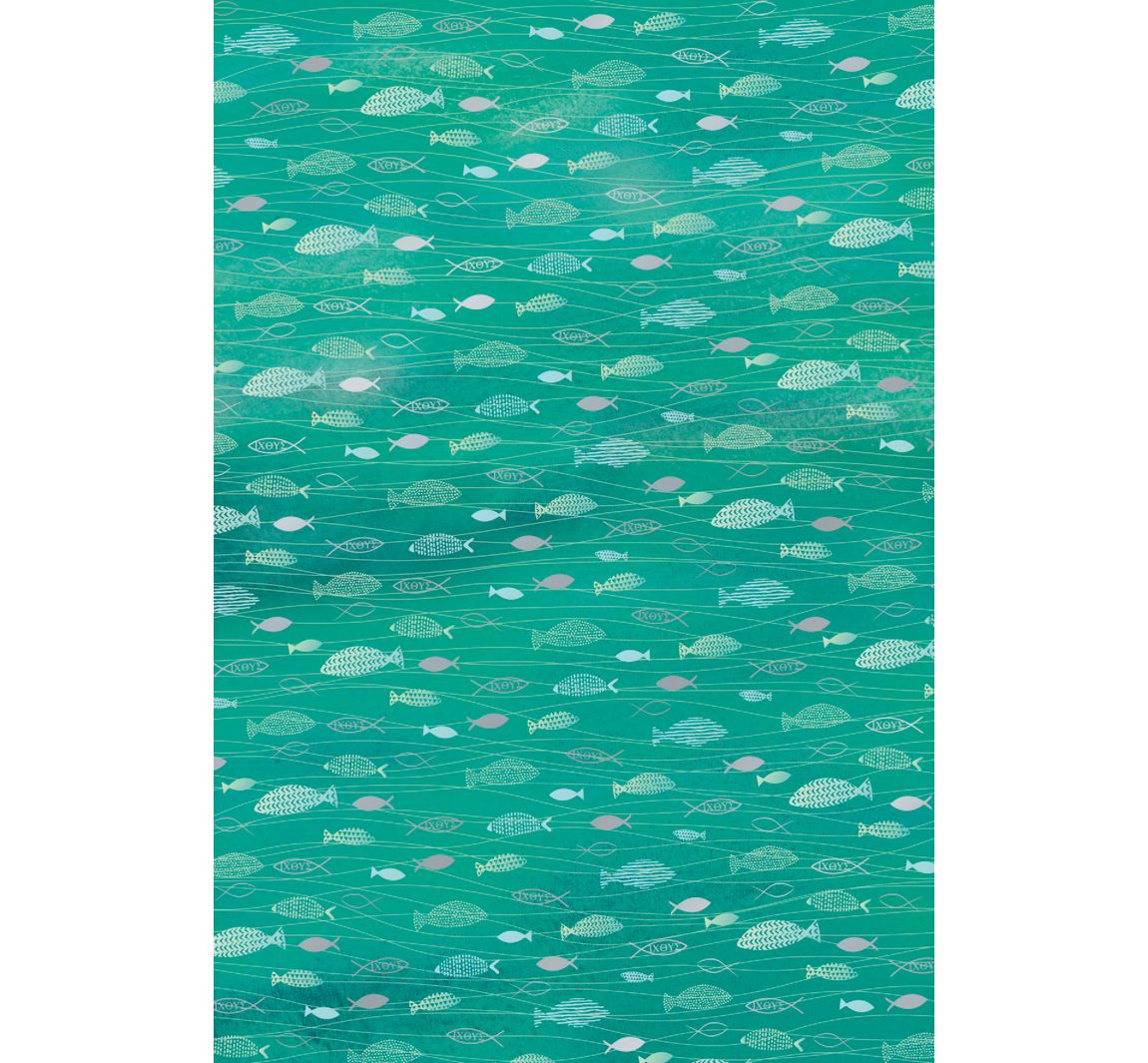 Designkarton 'Hotfoil', Fische - Aquagreen