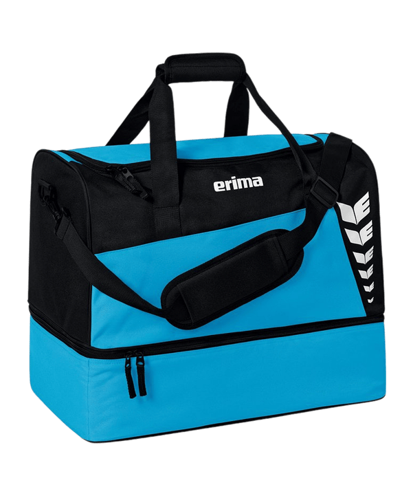 Erima Six Wings Sporttasche mit Bodenfach Gr. M Blau Schwarz