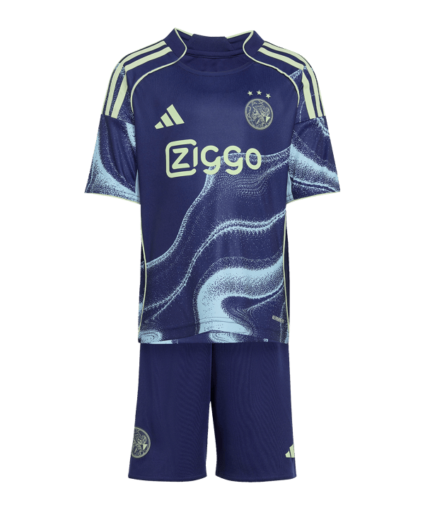 adidas Ajax Amsterdam Trikot Set Away 2025/2026 Kids Blau