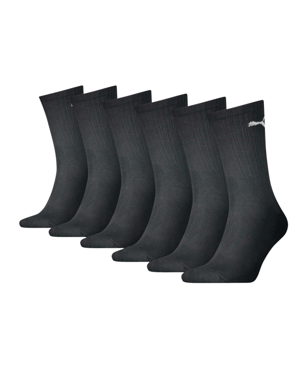 PUMA Unisex Crew Socken 6er Pack Schwarz F001