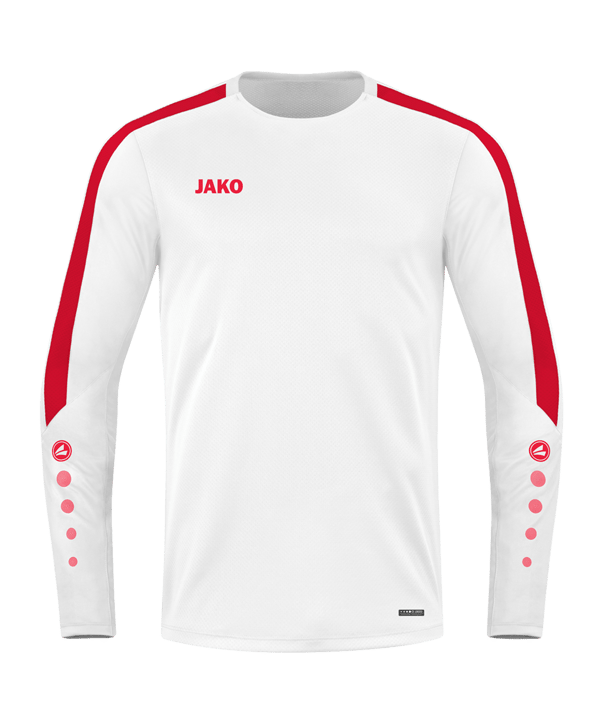 JAKO Power Sweatshirt Kids Weiss Rot F004