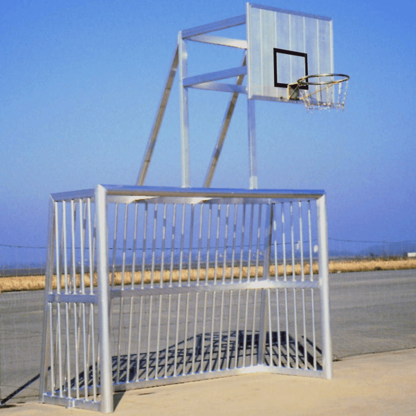 Bolzplatztor 3x2m mit Basketball Aufsatz