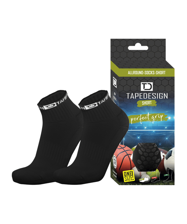 Tapedesign Gripsock Short Socken Schwarz
