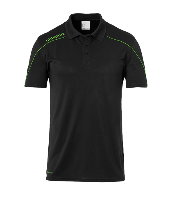 Uhlsport Stream 22 Poloshirt Schwarz Grün F24