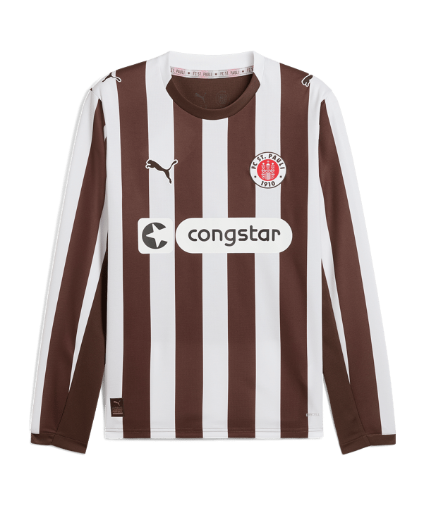 PUMA FC St. Pauli Trikot langarm Home 2025/2026 Braun F01