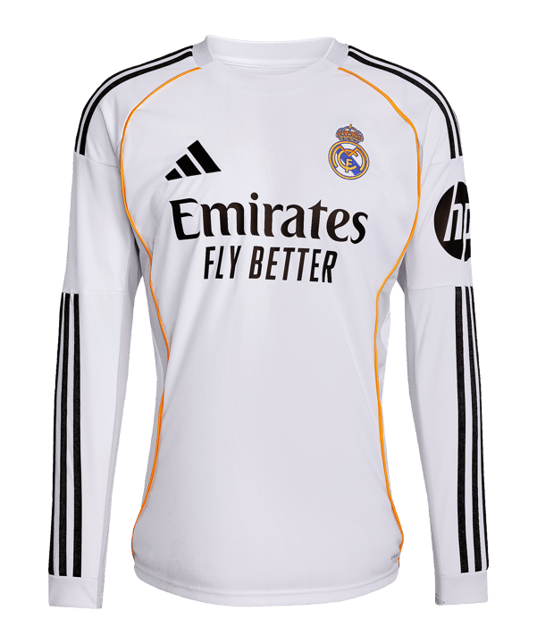adidas Real Madrid Longsleeve Trikot Home 2025/2026 Weiß