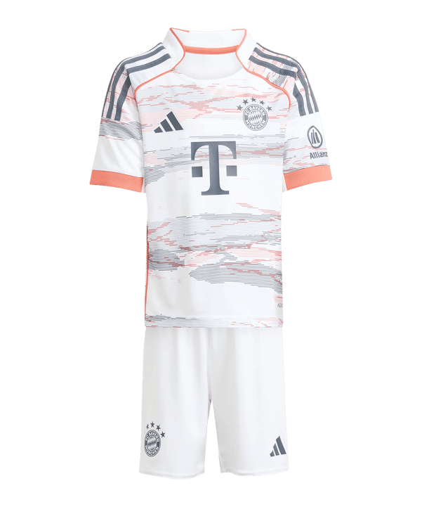 adidas FC Bayern München Mini Trikot Set Away 2025/2026 Kids Weiß