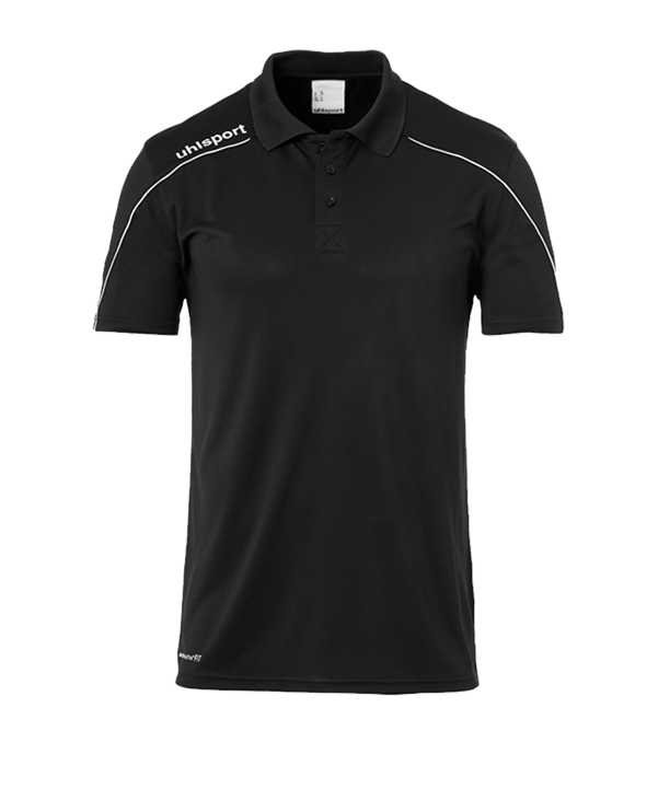Uhlsport Stream 22 Poloshirt Schwarz Weiss F01