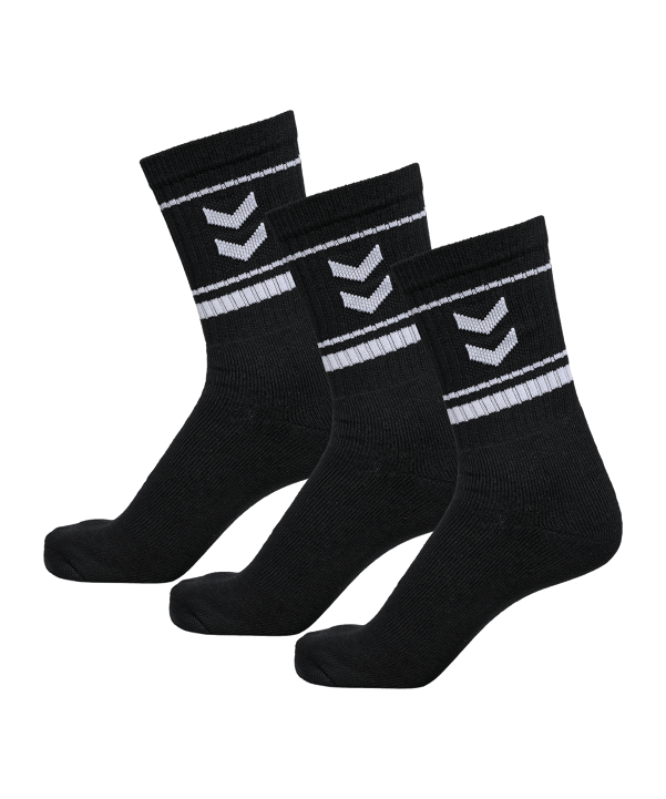 Hummel Stripe Crew 3-Pack Socken Schwarz F2001