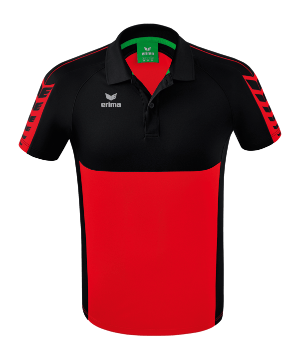 Erima Six Wings Poloshirt Rot Schwarz
