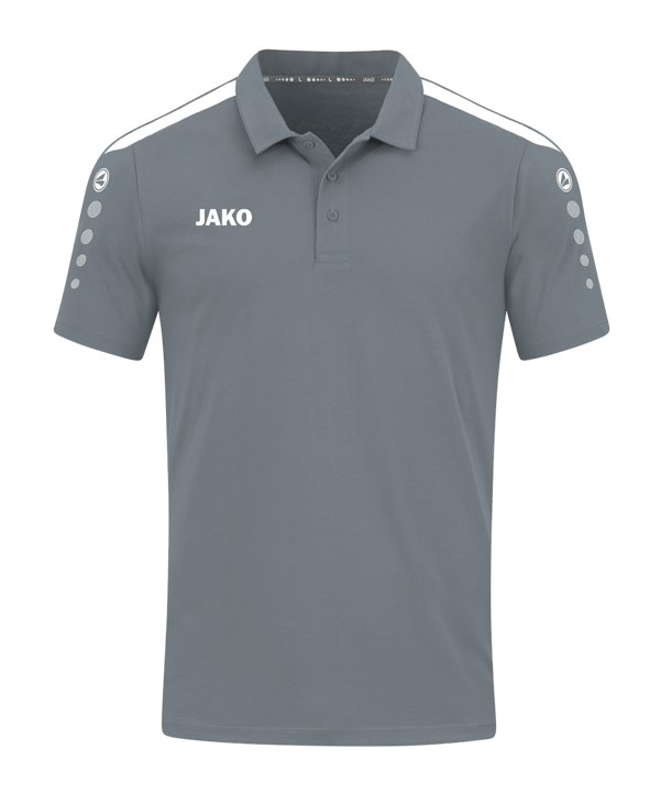 JAKO Power Poloshirt Grau Weiss F840