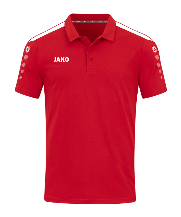 JAKO Power Poloshirt Rot Weiss F100