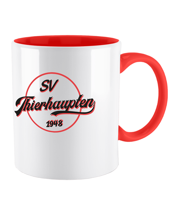 SV Thierhaupten Wappen Tasse Weiss Rot