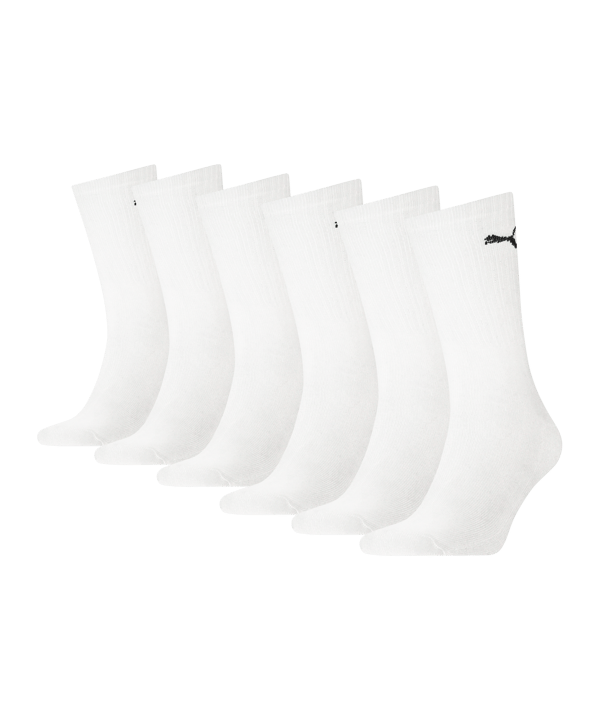 PUMA Unisex Crew Socken 6er Pack Weiss F002